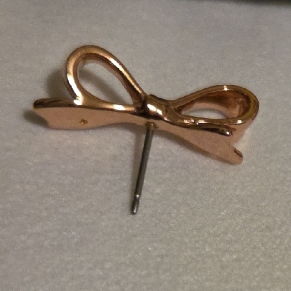 kate spade Rose Gold Slim Bow Earrings - Picture 3 of 8
